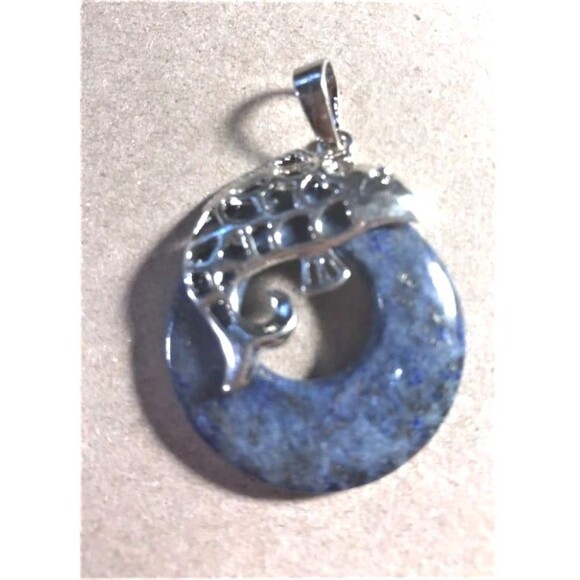 Lapis Lazuli Pendant with Fish Hanger - Picture 2 of 5